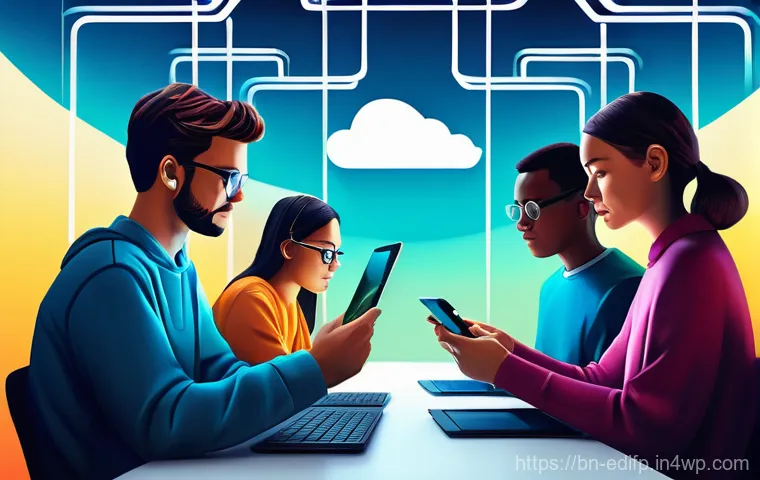 연합학습에서의 분산 데이터 처리 방법 - **Prompt:** A vibrant, futuristic illustration depicting the core concept of Federated Learning. In ...