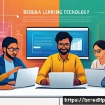 연합학습 구현을 위한 코드 샘플 및 튜토리얼 - A detailed illustration of a diverse group of Bengali professionals collaborating on federated learn...